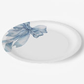 Assiettes En Carton Aquarelle Bleu Bow Plaques de papier (Angle)