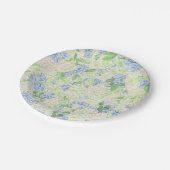 Assiettes En Carton Aquarelle Bleu et Blanc Hydrangea Crest (Angle)