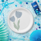 Assiettes En Carton Aquarelle bleu foncé (Fête)