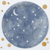 Assiettes En Carton Aquarelle bleu marine étoile de lune céleste
