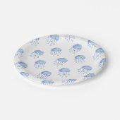 Assiettes En Carton aquarelle bleu méduse conception de plage (Angle)