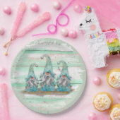 Assiettes En Carton Aquarelle bleu tropical (Fête)