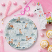 Assiettes En Carton Aquarelle bleue Baby Fox (Fête)