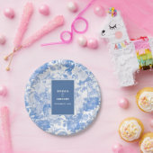 Assiettes En Carton Aquarelle bleue Mariage de fleurs botaniques (Fête)