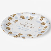 Assiettes En Carton Aquarelle Bleue Nous Pouvons Attendre Teddy Ours (Angle)