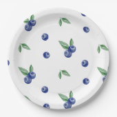 Assiettes En Carton Aquarelle bleueberry doux anniversaire (Devant)