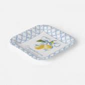 Assiettes En Carton Aquarelle Blue Bow Lemons Personnalisé (Angulaire)