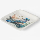 Assiettes En Carton Aquarelle Blue Jay Bird (Angulaire)
