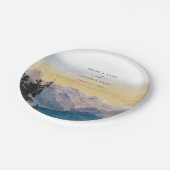 Assiettes En Carton Aquarelle Blue Mountains Pine Mariage (Angle)