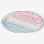 Assiettes En Carton Aquarelle Blue Rose Genre Revela Party (Angle)