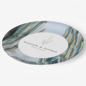 Assiettes En Carton Aquarelle Bohemian Cactus Green Desert Mariage (Angle)