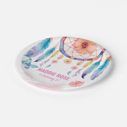 Assiettes En Carton Aquarelle Boho Dreamcaters (Angle)