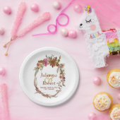 Assiettes En Carton Aquarelle Boho floral Plaques de papier (Fête)