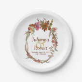 Assiettes En Carton Aquarelle Boho floral Plaques de papier (Devant)