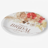 Assiettes En Carton Aquarelle Boho Floral | Réception de mariage en te (Angle)