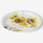 Assiettes En Carton Aquarelle Boho minimale Tournesol Mariage rustique (Angle)