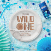 Assiettes En Carton Aquarelle Bois rustique sauvage Un Baby shower (Fête)