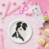 Assiettes En Carton Aquarelle Bordure Collier chien animal animal anim (Fête)