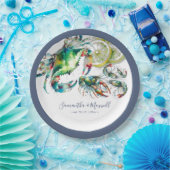 Assiettes En Carton Aquarelle Boule de fruits de mer (Fête)