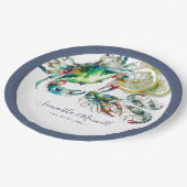 Assiettes En Carton Aquarelle Boule de fruits de mer (Angle)