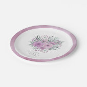 Assiettes En Carton Aquarelle Bouquet Mariage Lilac ID654 (Angle)
