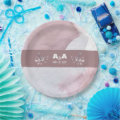 Assiettes En Carton Aquarelle Bourgogne Dusty (Fête)