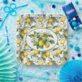 Assiettes En Carton Aquarelle Branches de citron (Fête)