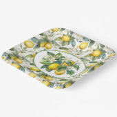 Assiettes En Carton Aquarelle Branches de citron (Angulaire)