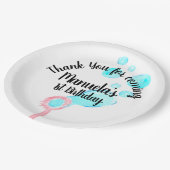 Assiettes En Carton Aquarelle Bubble Wand Pop Pop Pop Anniversaire (Angle)