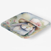 Assiettes En Carton Aquarelle Bunny avec nouveau Casquette (Angulaire)