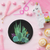 Assiettes En Carton Aquarelle, cactus (Fête)