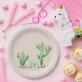 Assiettes En Carton Aquarelle Cactus (Fête)