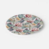 Assiettes En Carton Aquarelle Cactus en fleurs Succulents (Angle)