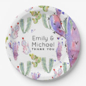 Assiettes En Carton Aquarelle Cactus Fiesta Personnalisé (Devant)