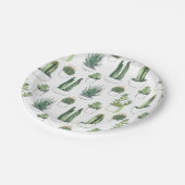Assiettes En Carton Aquarelle Cactus & Succulent (Angle)