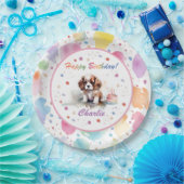 Assiettes En Carton Aquarelle Cavalier King Charles Spaniel (Fête)