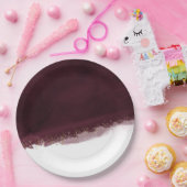 Assiettes En Carton Aquarelle Cerise Noire & Or Moderne Chic Élégant (Fête)