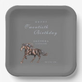 Assiettes En Carton Aquarelle Cheval Mystique N'IMPORTE QUELLE fête d' (Recto)