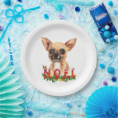 Assiettes En Carton Aquarelle Chihuahua Noel Noël (Fête)