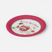 Assiettes En Carton Aquarelle Chocolat pain d'épices Cookies Fêtes (Angle)