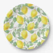 Assiettes En Carton Aquarelle citron Aquarelle fraîche Citrus jaune pi (Devant)