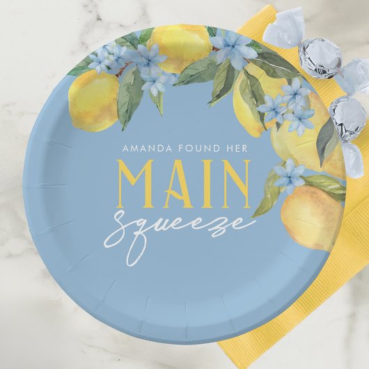 Assiettes En Carton Aquarelle Citron bleu Squeeze principal Personnali