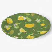 Assiettes En Carton Aquarelle Citron et Feuilles 5 (Angle)