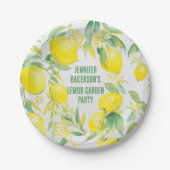 Assiettes En Carton Aquarelle Citron Motif fête d'anniversaire (Devant)