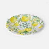 Assiettes En Carton Aquarelle Citron Motif fête d'anniversaire (Angle)