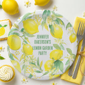 Assiettes En Carton Aquarelle Citron Motif fête d'anniversaire