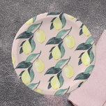 Assiettes En Carton Aquarelle Citrons et Feuilles Motif jaune sans cou<br><div class="desc">Aquarelle Citrons et Feuilles Motif jaune sans couture</div>