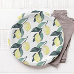 Assiettes En Carton Aquarelle Citrons jaunes Motif sans couture<br><div class="desc">Aquarelle Citrons jaunes Motif sans couture</div>