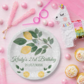 Assiettes En Carton Aquarelle Citrons siciliens Anniversaire (Fête)