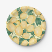 Assiettes En Carton Aquarelle Citrons Vert (Devant)